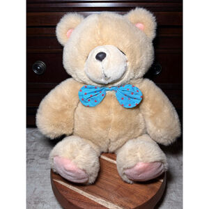 1990 Andrew Brownsword Hallmark Teddy Bear w/ Blue Polka Dot Bow Tie